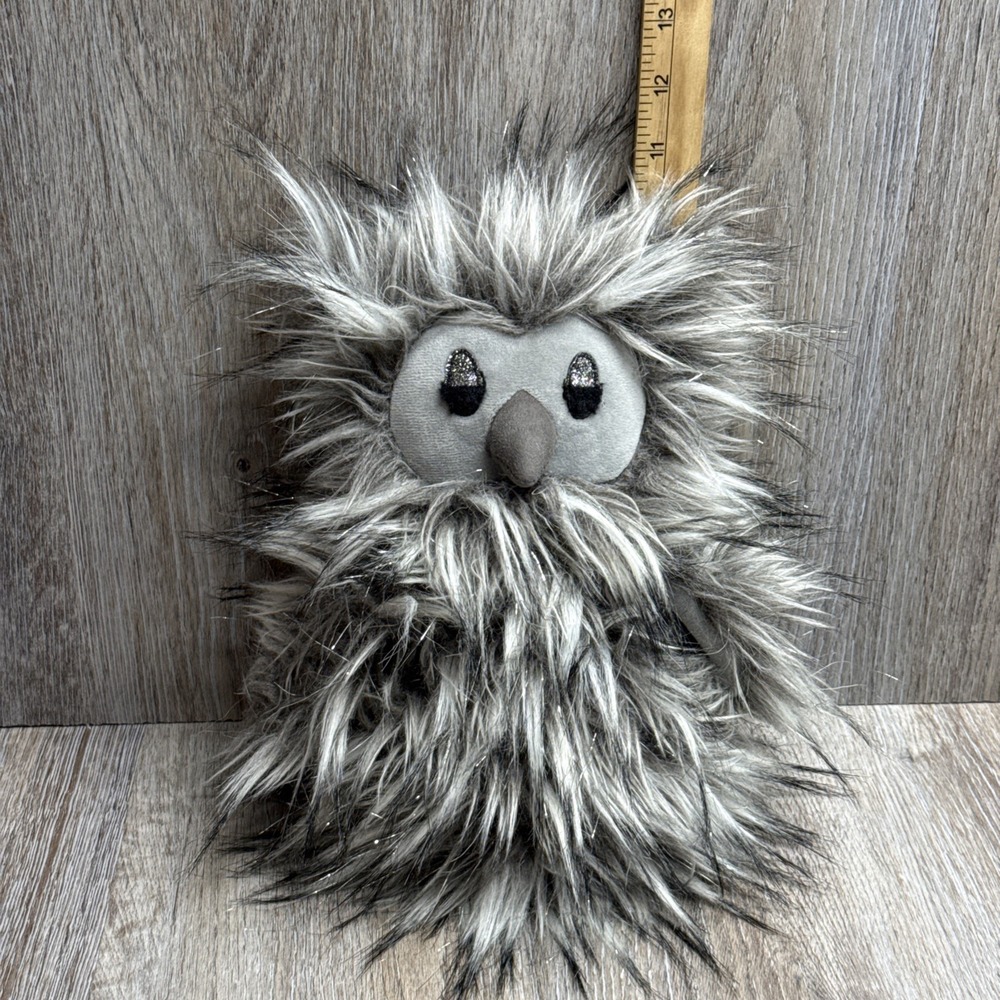 Jellycat London Gloria Owl Stuffed Plush 10" Gray Silver Sparkle Shimmer - Picture 2 of 9